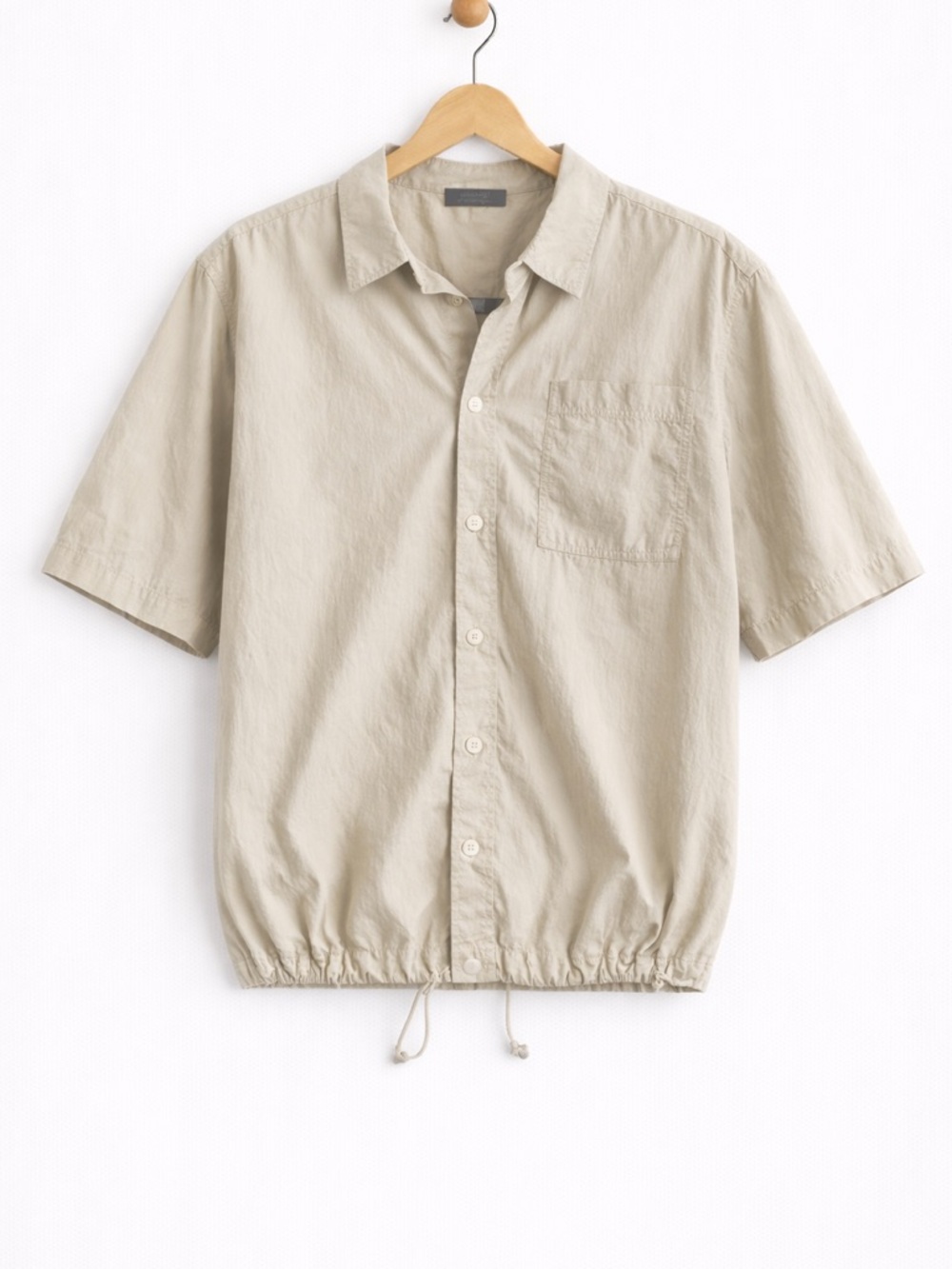 #141 🌷OAK + FORT Light Beige Short-Sleeve Button-Down Shirt